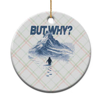 Penguin But Why Ceramic Ornament Funny Penguin Snowy Mountain Meme