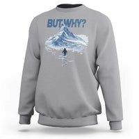 Penguin But Why Sweatshirt Funny Penguin Snowy Mountain Meme