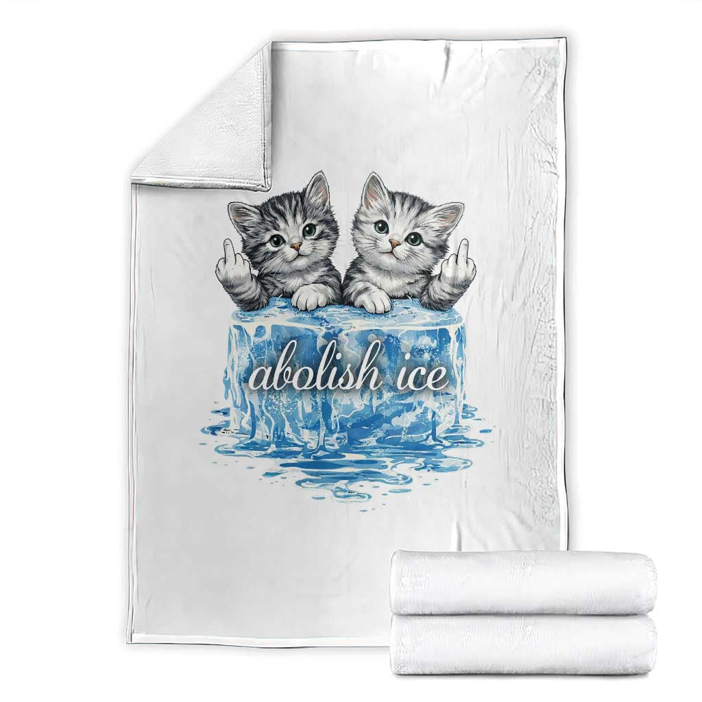 Abolish Ice Throw Blanket Cute Cat Melting Ice Pro Immigrant