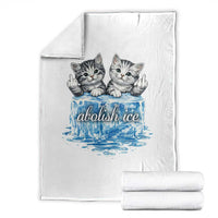 Abolish Ice Throw Blanket Cute Cat Melting Ice Pro Immigrant