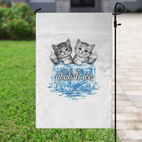Abolish Ice Garden Flag Cute Cat Melting Ice Pro Immigrant