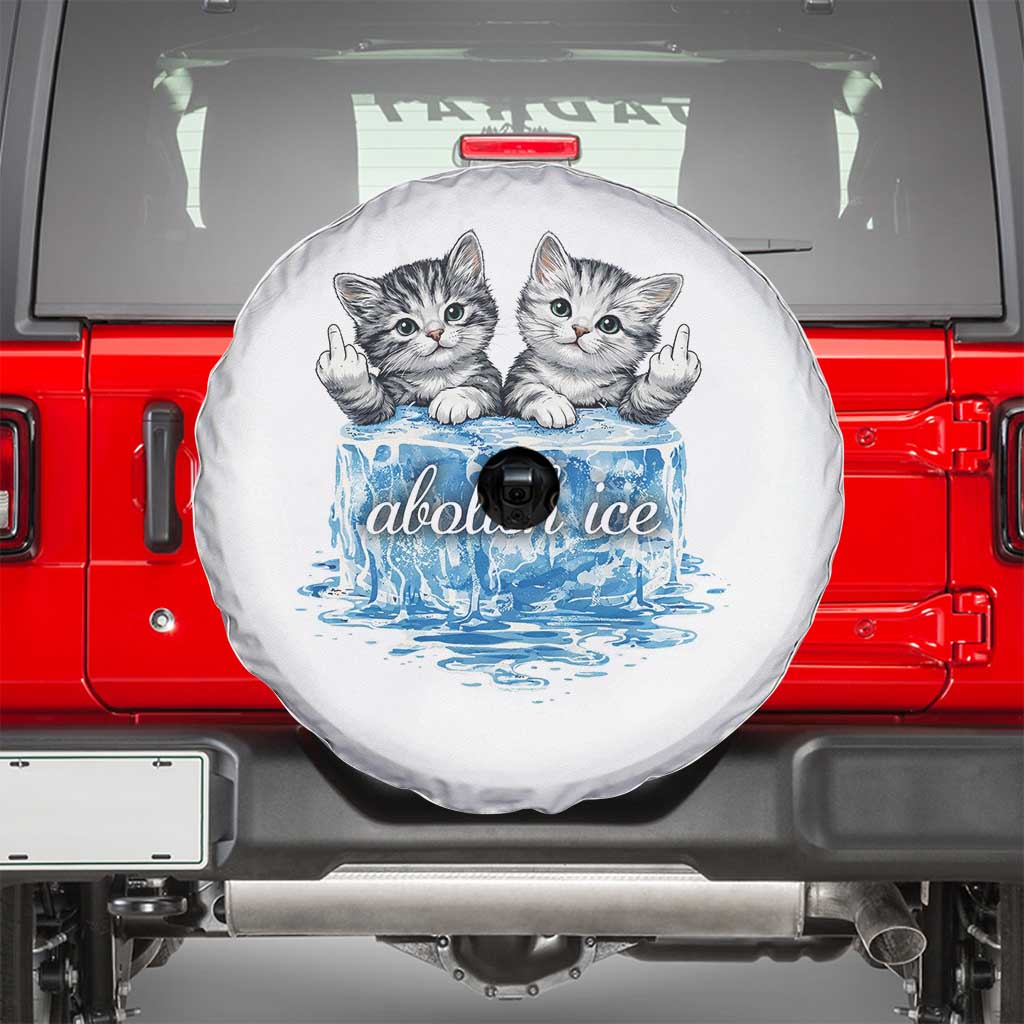 Abolish Ice Spare Tire Cover Cute Cat Melting Ice Pro Immigrant
