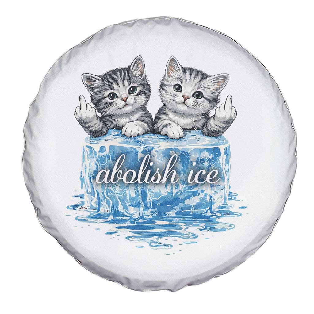 Abolish Ice Spare Tire Cover Cute Cat Melting Ice Pro Immigrant