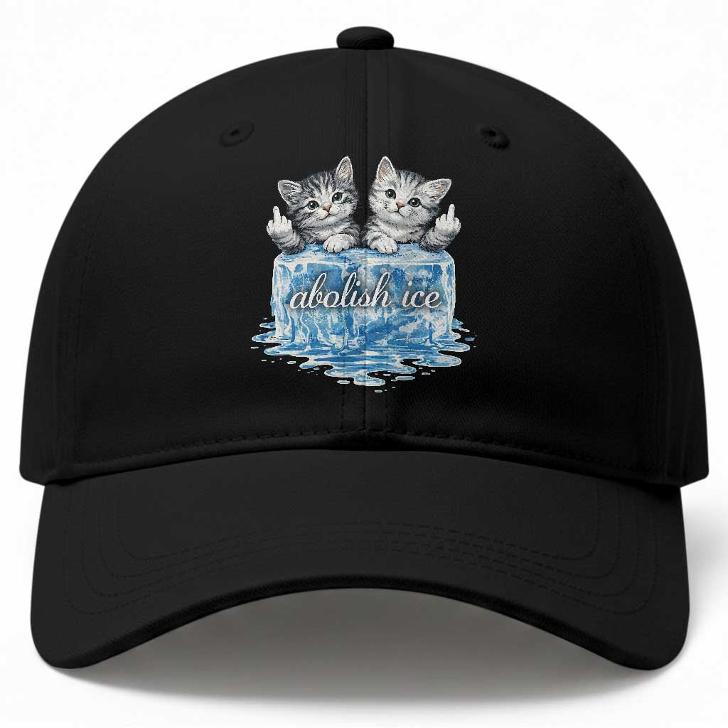 Abolish Ice Baseball Cap Cute Cat Melting Ice Pro Immigrant