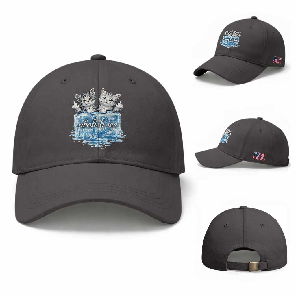 Abolish Ice Baseball Cap Cute Cat Melting Ice Pro Immigrant