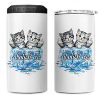 Abolish Ice 4 in 1 Can Cooler Tumbler Cute Cat Melting Ice Pro Immigrant