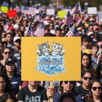 Abolish Ice Protest Sign Cute Cat Melting Ice Pro Immigrant