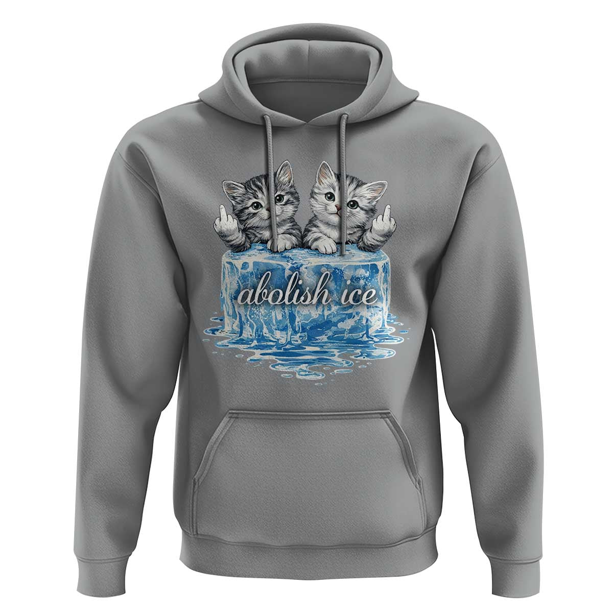 Abolish Ice Hoodie Cute Cat Melting Ice Pro Immigrant