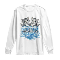 Abolish Ice Long Sleeve Shirt Cute Cat Melting Ice Pro Immigrant