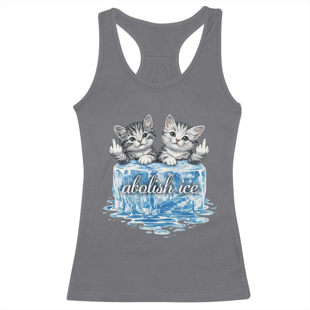 Abolish Ice Racerback Tank Top Cute Cat Melting Ice Pro Immigrant