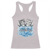 Abolish Ice Racerback Tank Top Cute Cat Melting Ice Pro Immigrant