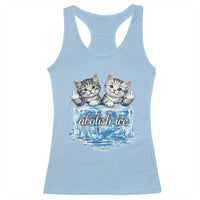 Abolish Ice Racerback Tank Top Cute Cat Melting Ice Pro Immigrant