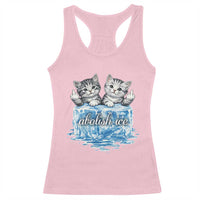 Abolish Ice Racerback Tank Top Cute Cat Melting Ice Pro Immigrant