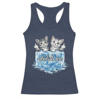 Abolish Ice Racerback Tank Top Cute Cat Melting Ice Pro Immigrant