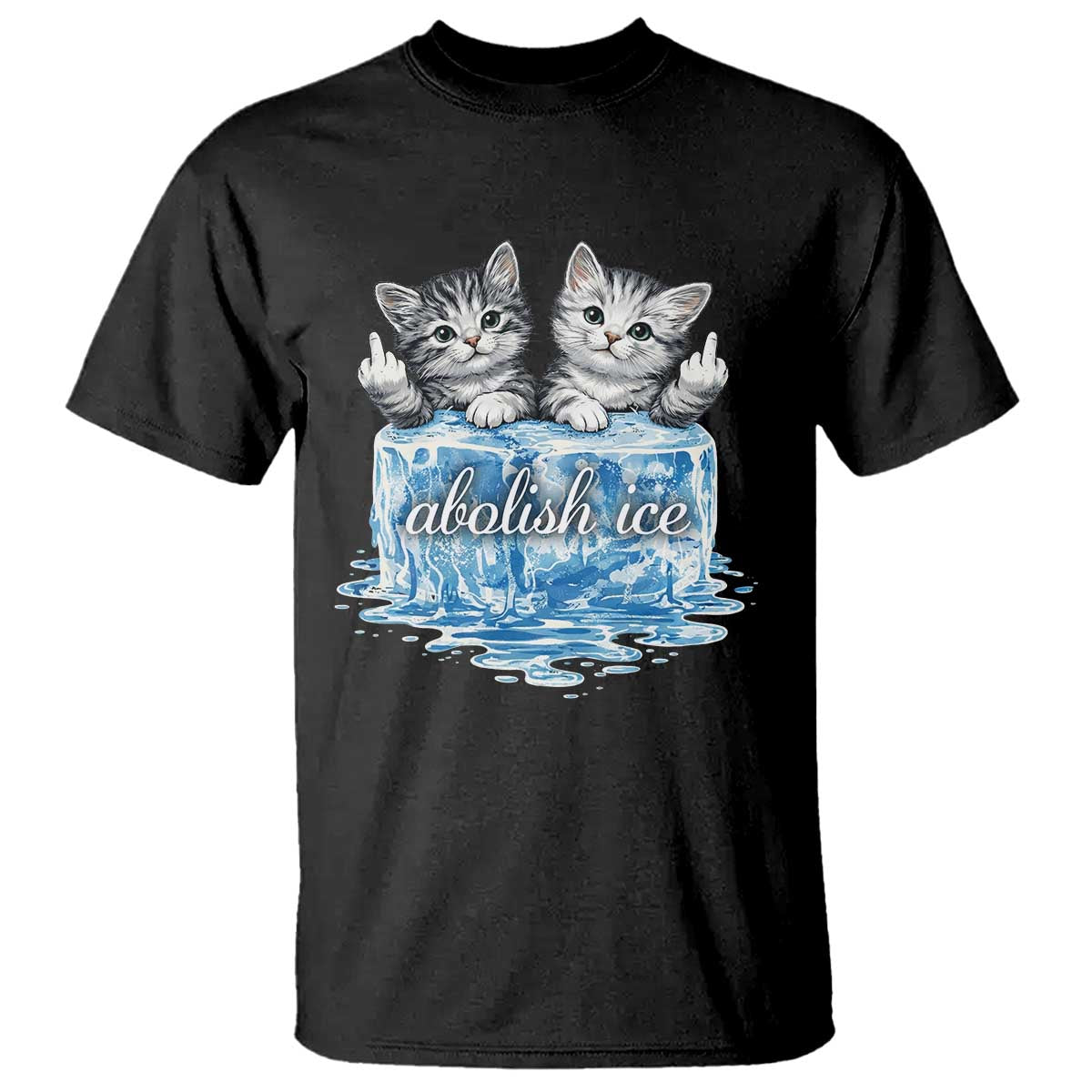 Abolish Ice T Shirt Cute Cat Melting Ice Pro Immigrant