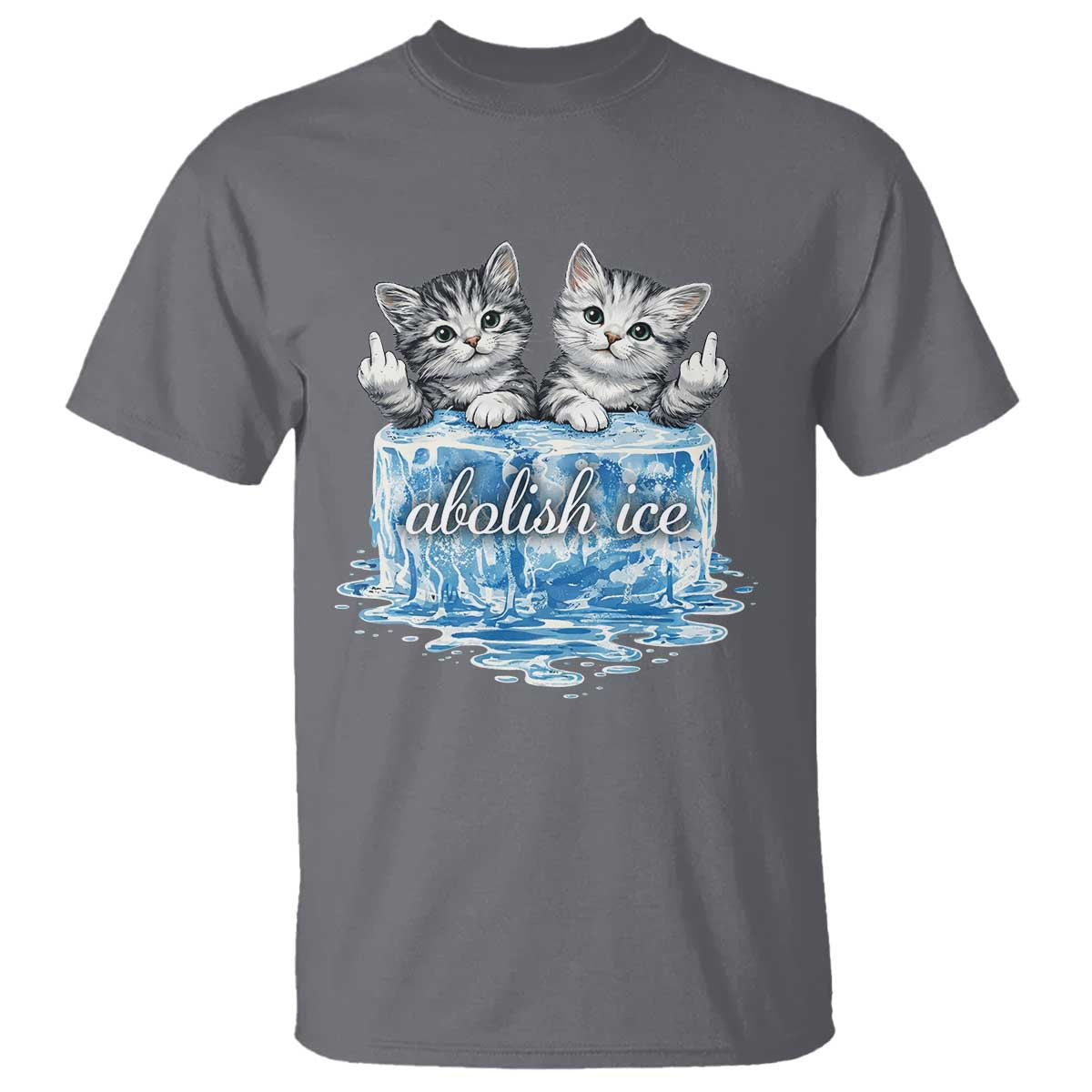 Abolish Ice T Shirt Cute Cat Melting Ice Pro Immigrant