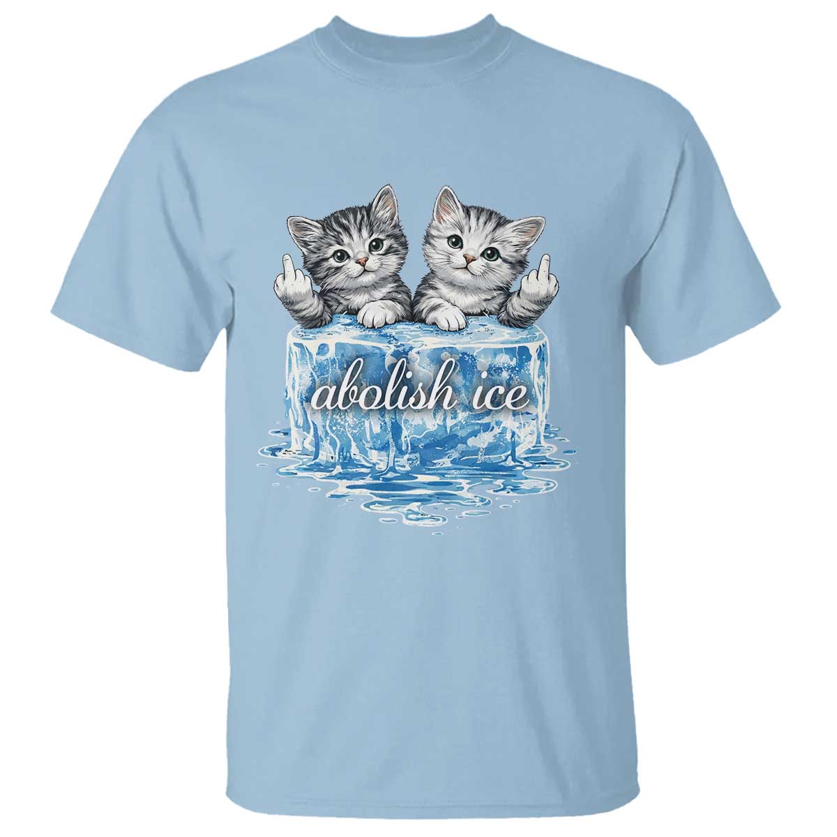 Abolish Ice T Shirt Cute Cat Melting Ice Pro Immigrant