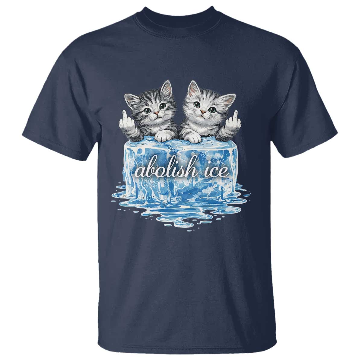 Abolish Ice T Shirt Cute Cat Melting Ice Pro Immigrant