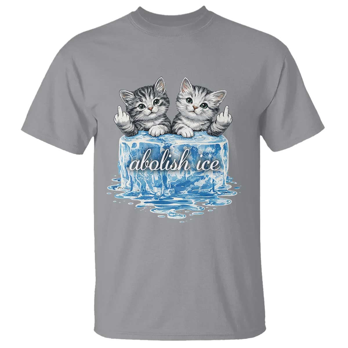 Abolish Ice T Shirt Cute Cat Melting Ice Pro Immigrant