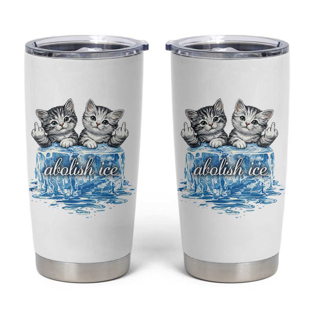 Abolish Ice Tumbler Cup Cute Cat Melting Ice Pro Immigrant