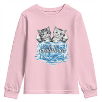 Abolish Ice Youth Sweatshirt Cute Cat Melting Ice Pro Immigrant