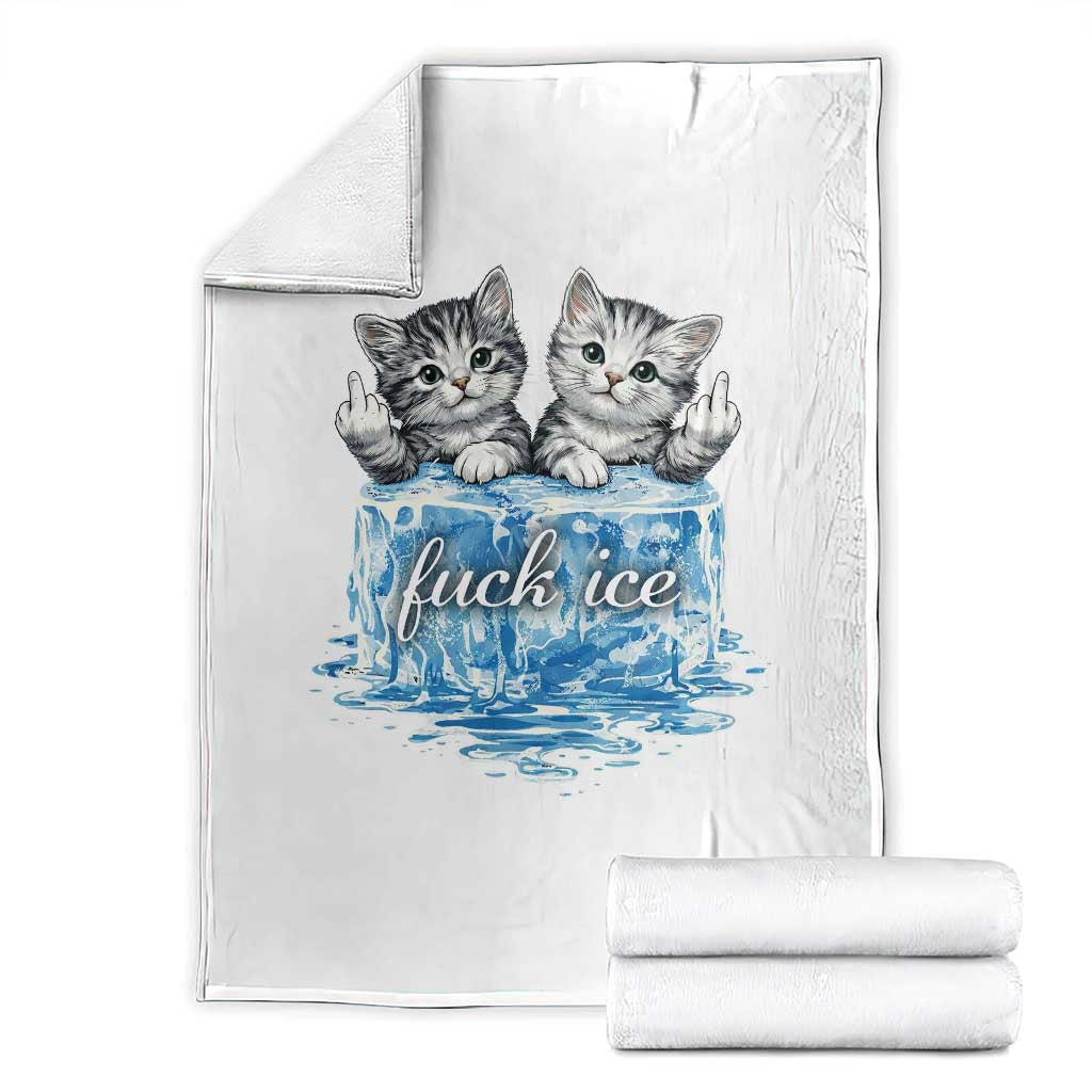 Fck Ice Throw Blanket Cute Cat Melting Ice Pro Immigrant