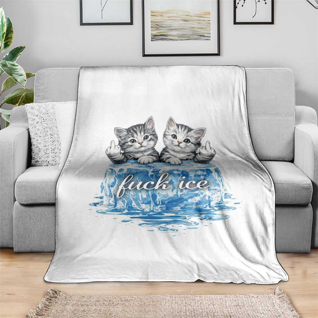 Fck Ice Throw Blanket Cute Cat Melting Ice Pro Immigrant