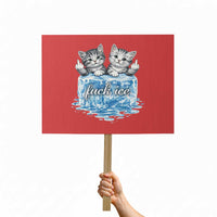 Fck Ice Protest Sign Cute Cat Melting Ice Pro Immigrant