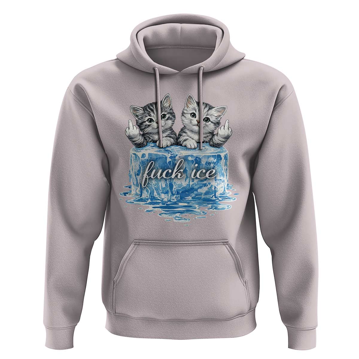 Fck Ice Hoodie Cute Cat Melting Ice Pro Immigrant