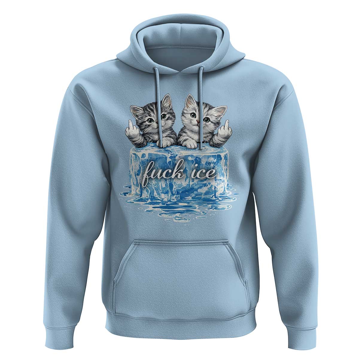 Fck Ice Hoodie Cute Cat Melting Ice Pro Immigrant