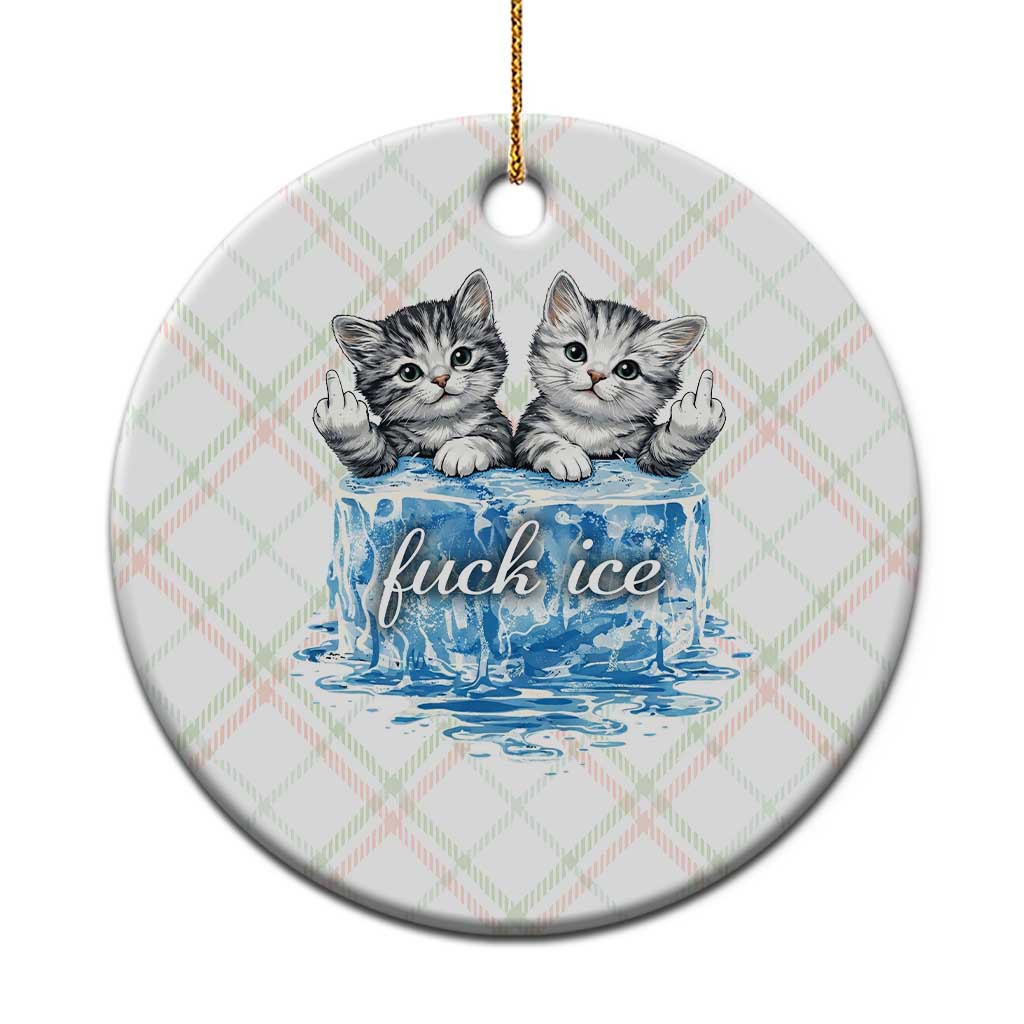 Fck Ice Ceramic Ornament Cute Cat Melting Ice Pro Immigrant