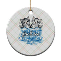 Fck Ice Ceramic Ornament Cute Cat Melting Ice Pro Immigrant