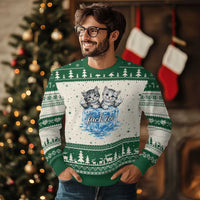 Fck Ice Ugly Christmas Sweater Cute Cat Melting Ice Pro Immigrant
