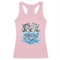Fck Ice Racerback Tank Top Cute Cat Melting Ice Pro Immigrant
