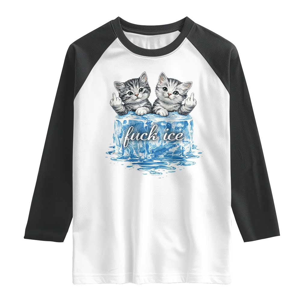 Fck Ice Raglan Shirt Cute Cat Melting Ice Pro Immigrant