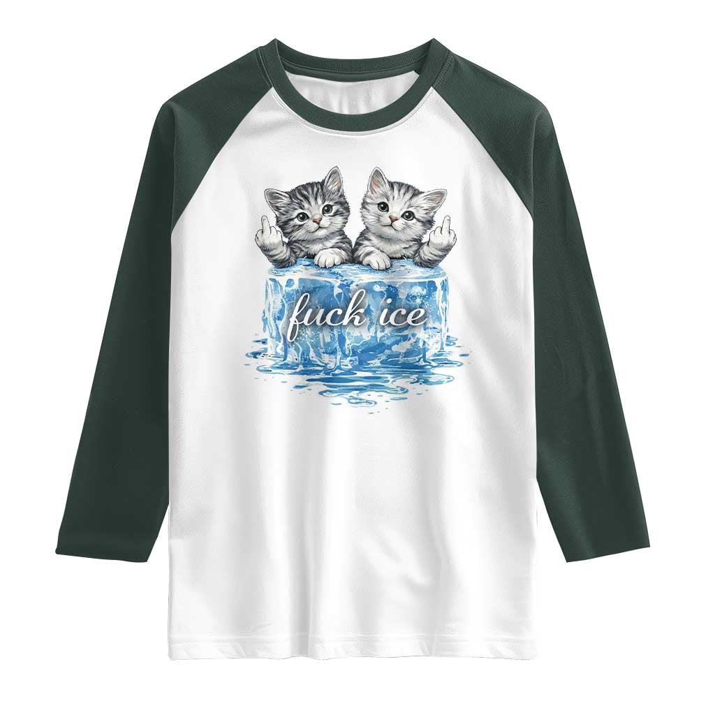 Fck Ice Raglan Shirt Cute Cat Melting Ice Pro Immigrant