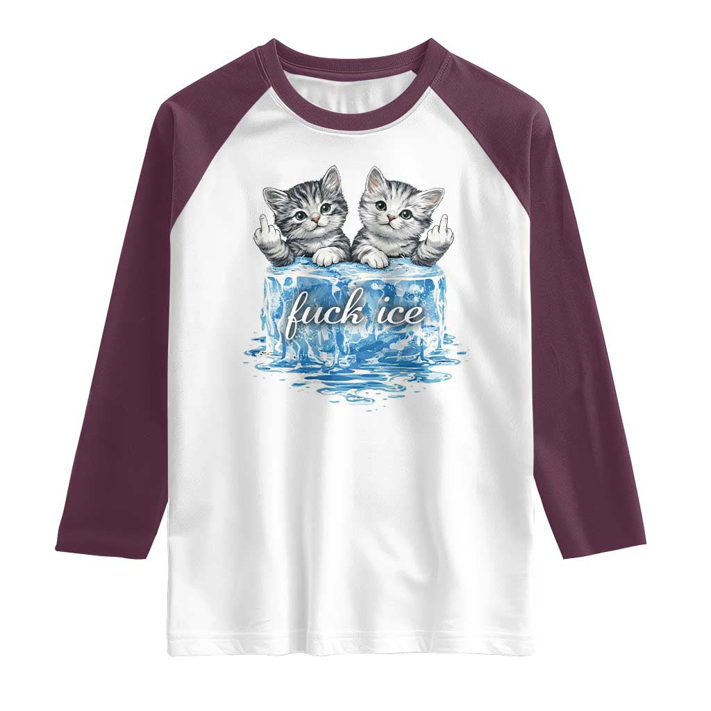 Fck Ice Raglan Shirt Cute Cat Melting Ice Pro Immigrant