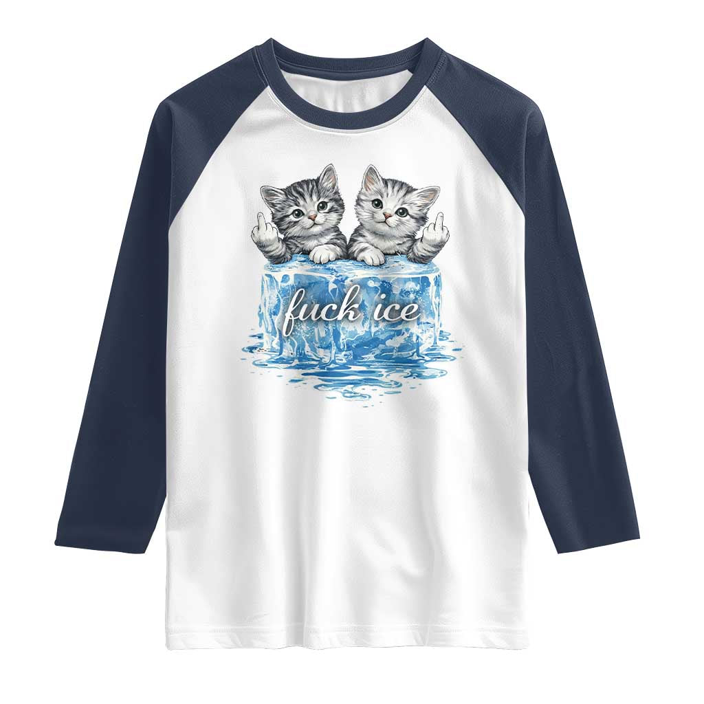 Fck Ice Raglan Shirt Cute Cat Melting Ice Pro Immigrant
