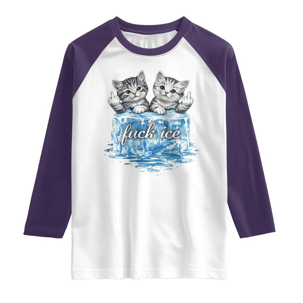 Fck Ice Raglan Shirt Cute Cat Melting Ice Pro Immigrant