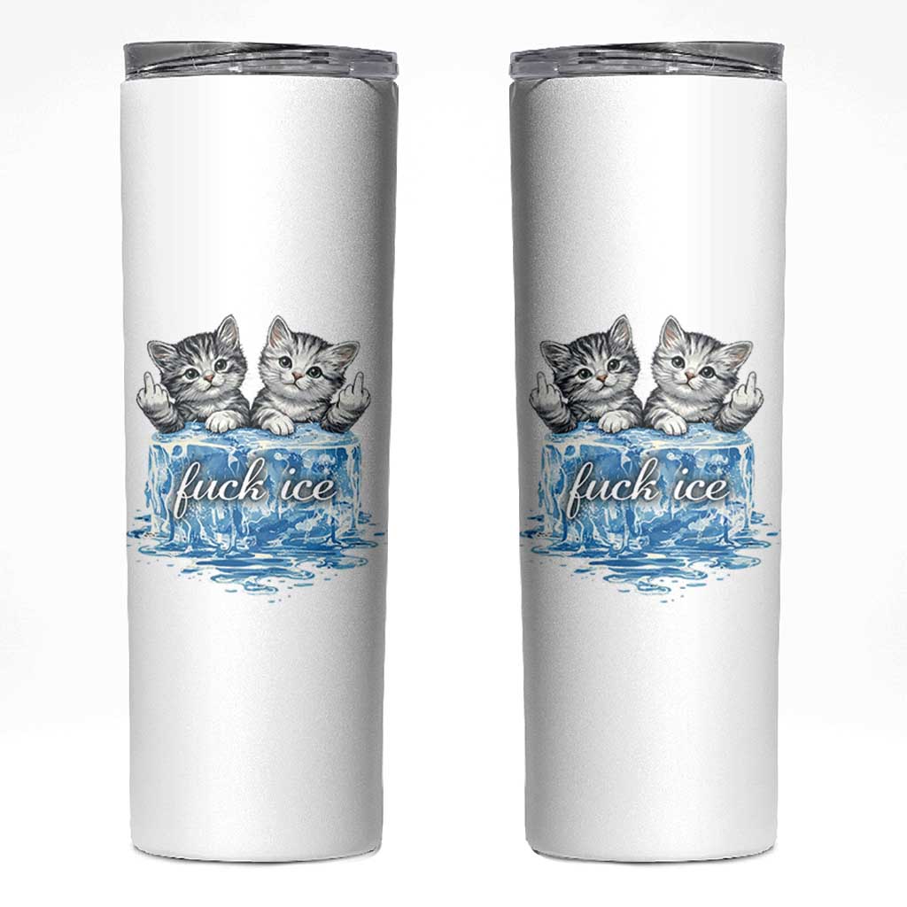 Fck Ice Skinny Tumbler Cute Cat Melting Ice Pro Immigrant