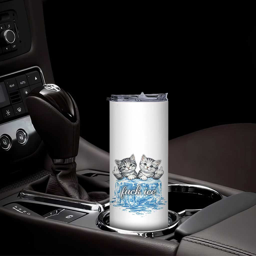 Fck Ice Skinny Tumbler Cute Cat Melting Ice Pro Immigrant