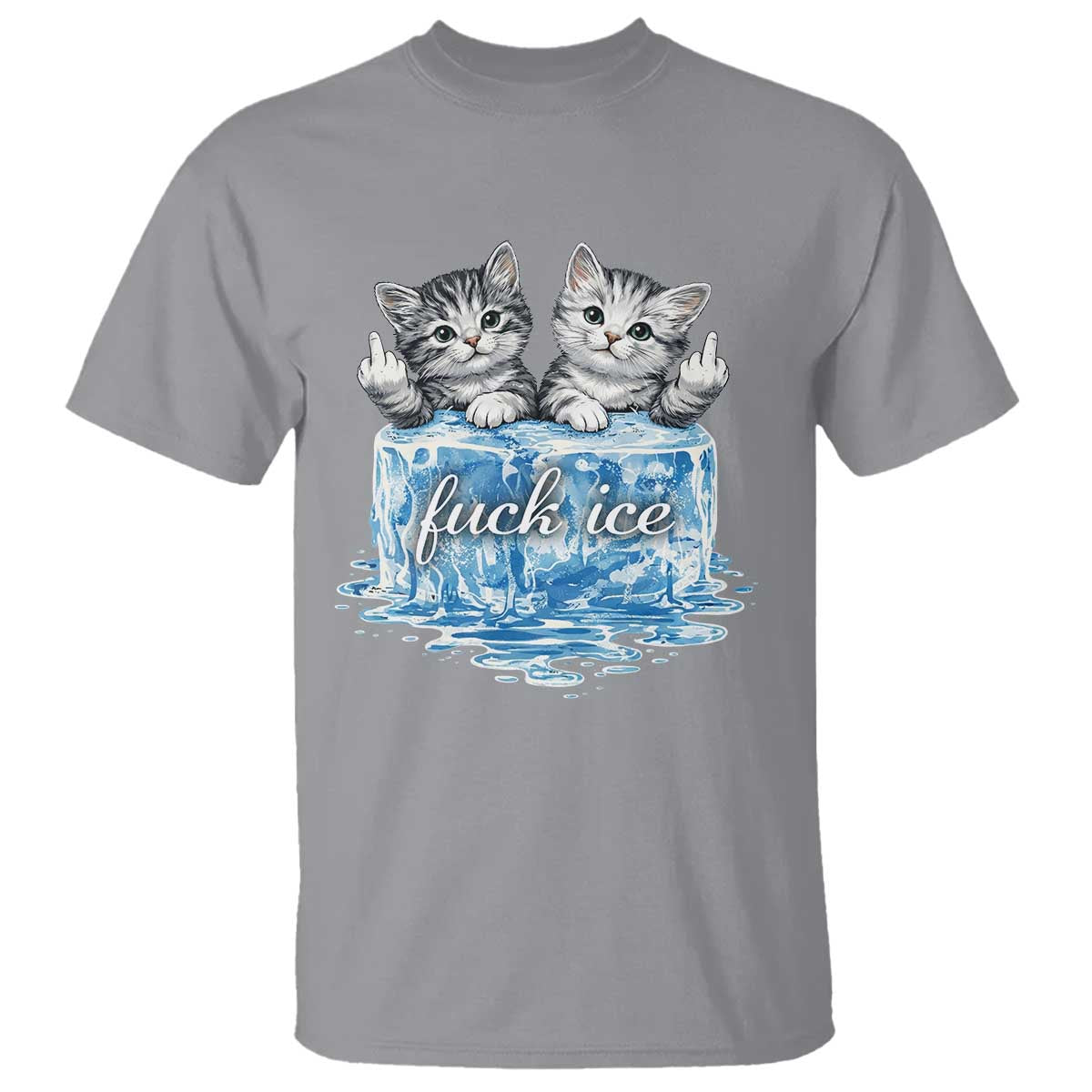 Fck Ice T Shirt Cute Cat Melting Ice Pro Immigrant