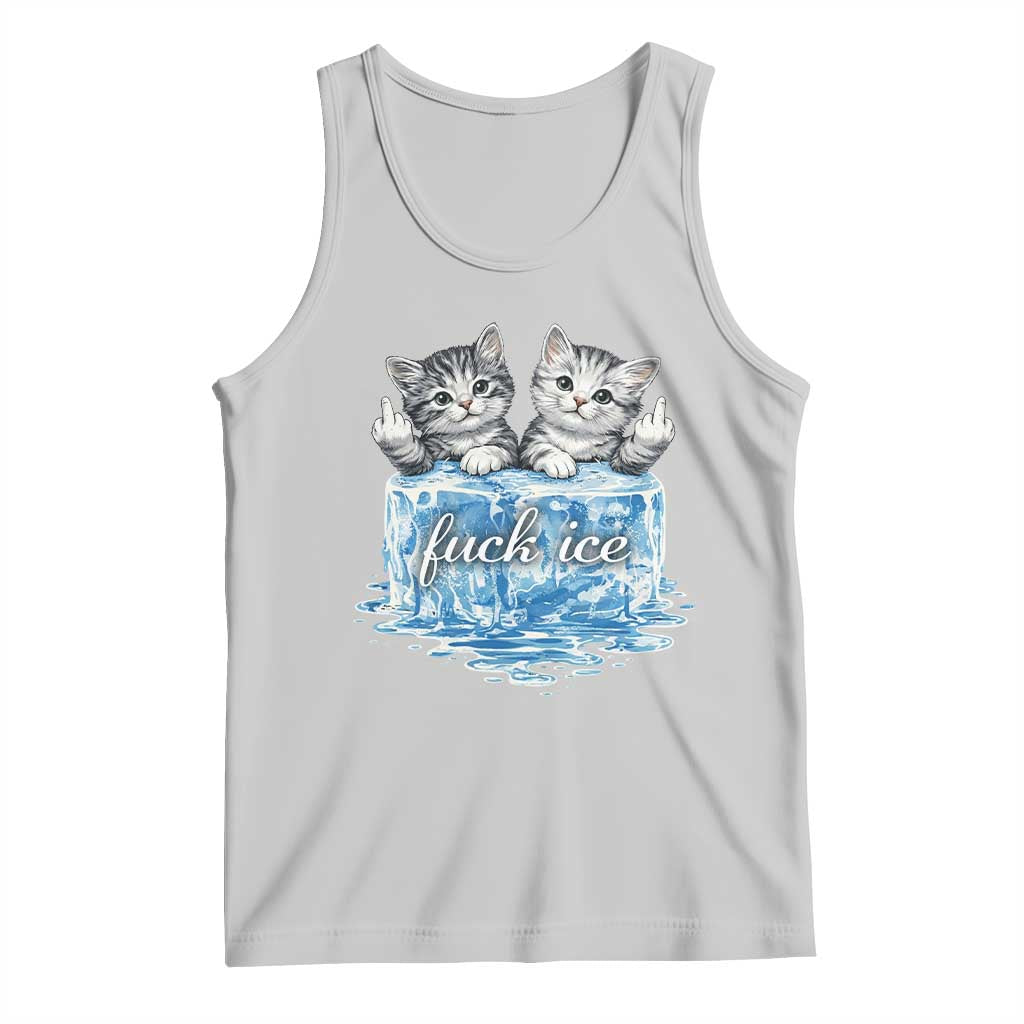 Fck Ice Tank Top Cute Cat Melting Ice Pro Immigrant