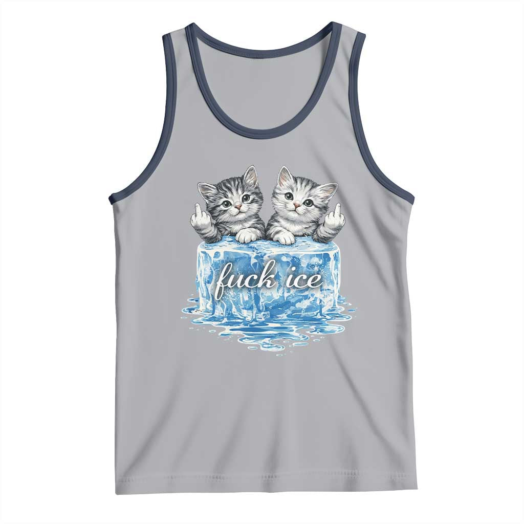 Fck Ice Tank Top Cute Cat Melting Ice Pro Immigrant