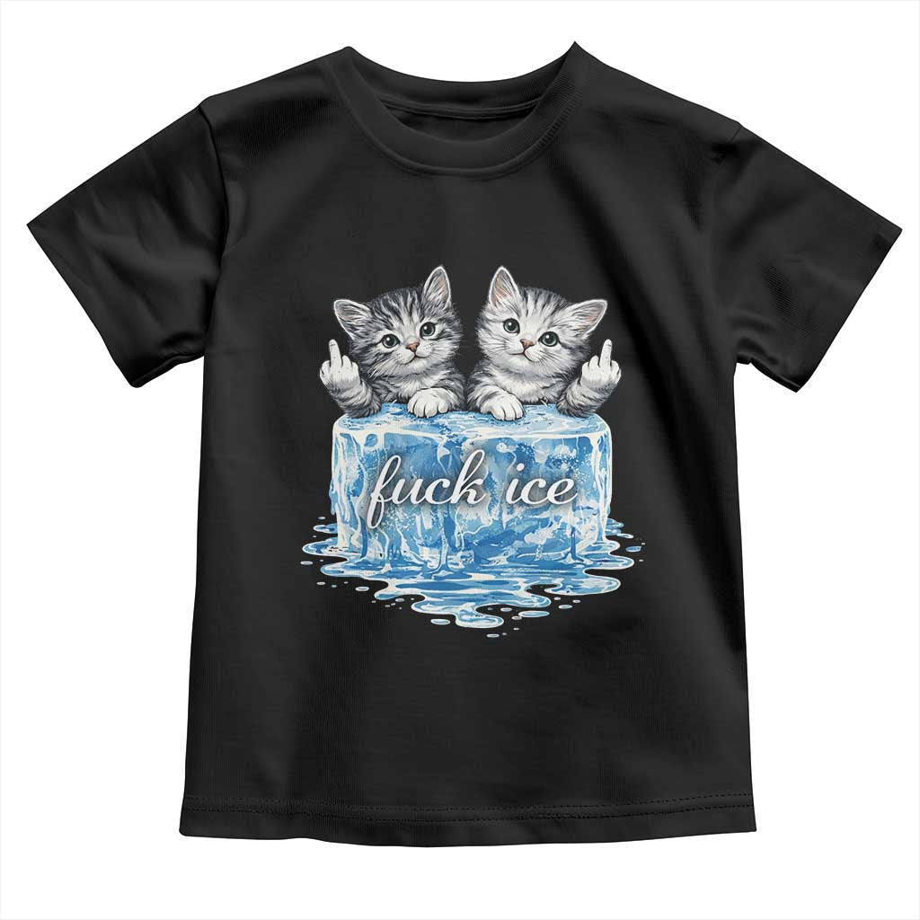 Fck Ice Toddler T Shirt Cute Cat Melting Ice Pro Immigrant