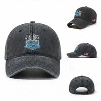 Fck Ice Washed Cotton Baseball Cap Cute Cat Melting Ice Pro Immigrant
