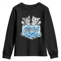 Fck Ice Youth Sweatshirt Cute Cat Melting Ice Pro Immigrant
