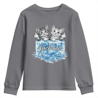 Fck Ice Youth Sweatshirt Cute Cat Melting Ice Pro Immigrant
