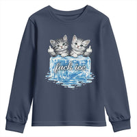 Fck Ice Youth Sweatshirt Cute Cat Melting Ice Pro Immigrant