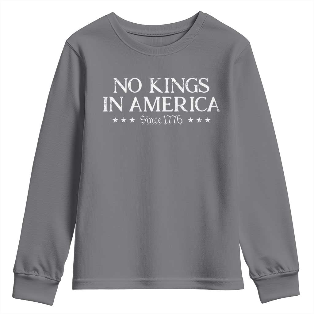 No Kings In America Since 1776 Youth Sweatshirt Vintage Star
